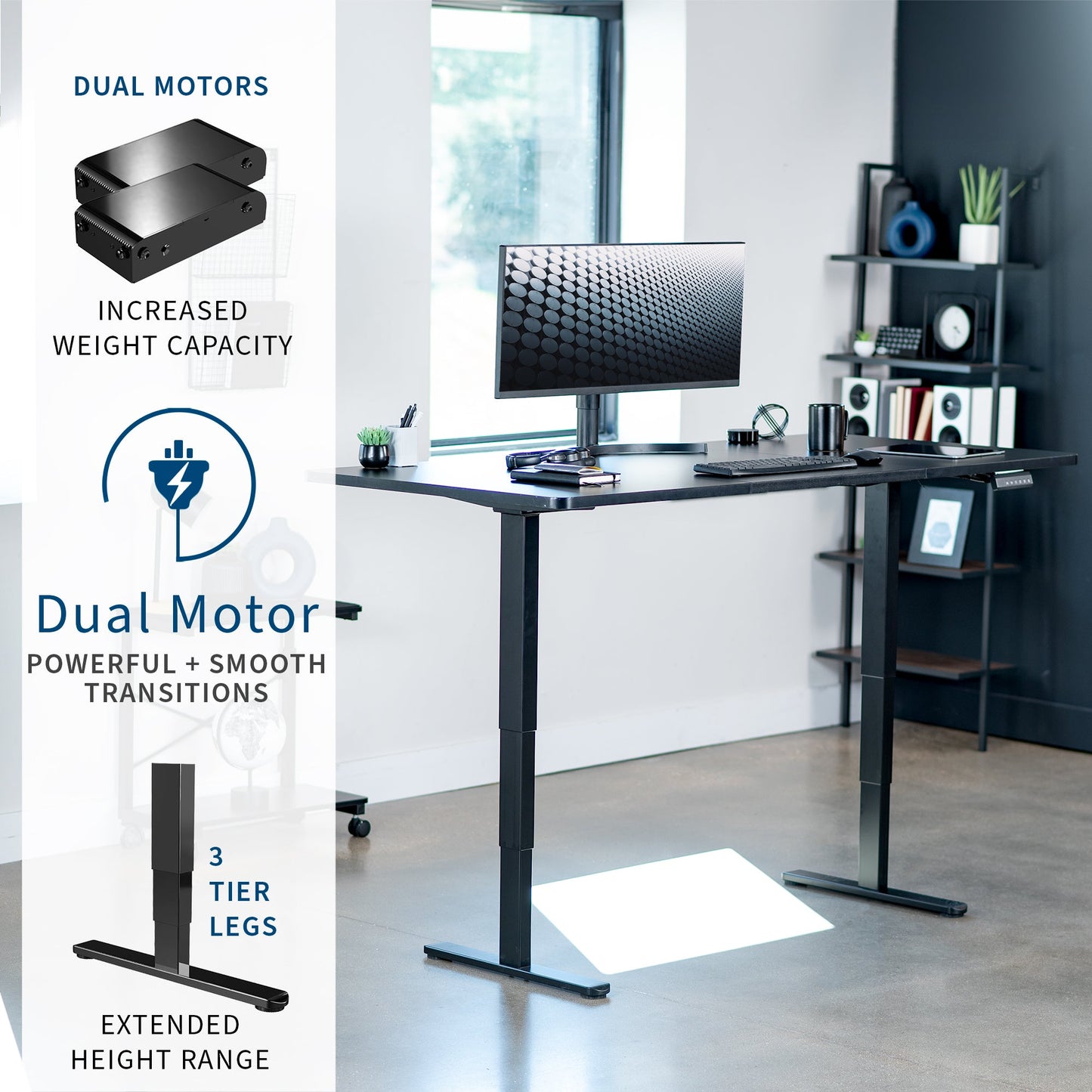 Spacious 71" x 36" Electric Standing Desk with One-Touch Memory Control