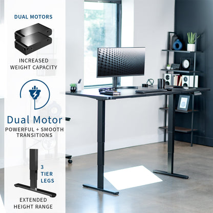 Spacious 71" x 36" Electric Standing Desk with One-Touch Memory Control