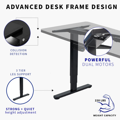 Spacious 71" x 36" Electric Standing Desk with One-Touch Memory Control