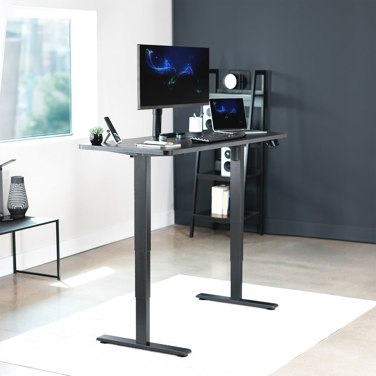 Elevate Your Workspace with a 63" x 32" Touchscreen Electric Standing Desk with Memory Control!