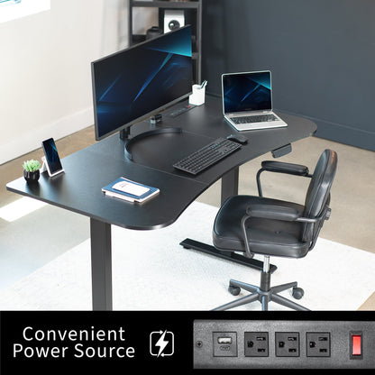 Elevate Your Workspace with a 63" x 32" Touchscreen Electric Standing Desk with Memory Control!