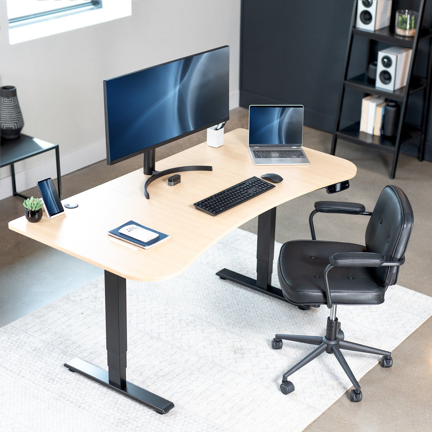 Elevate Your Workspace with a 63" x 32" Touchscreen Electric Standing Desk with Memory Control!