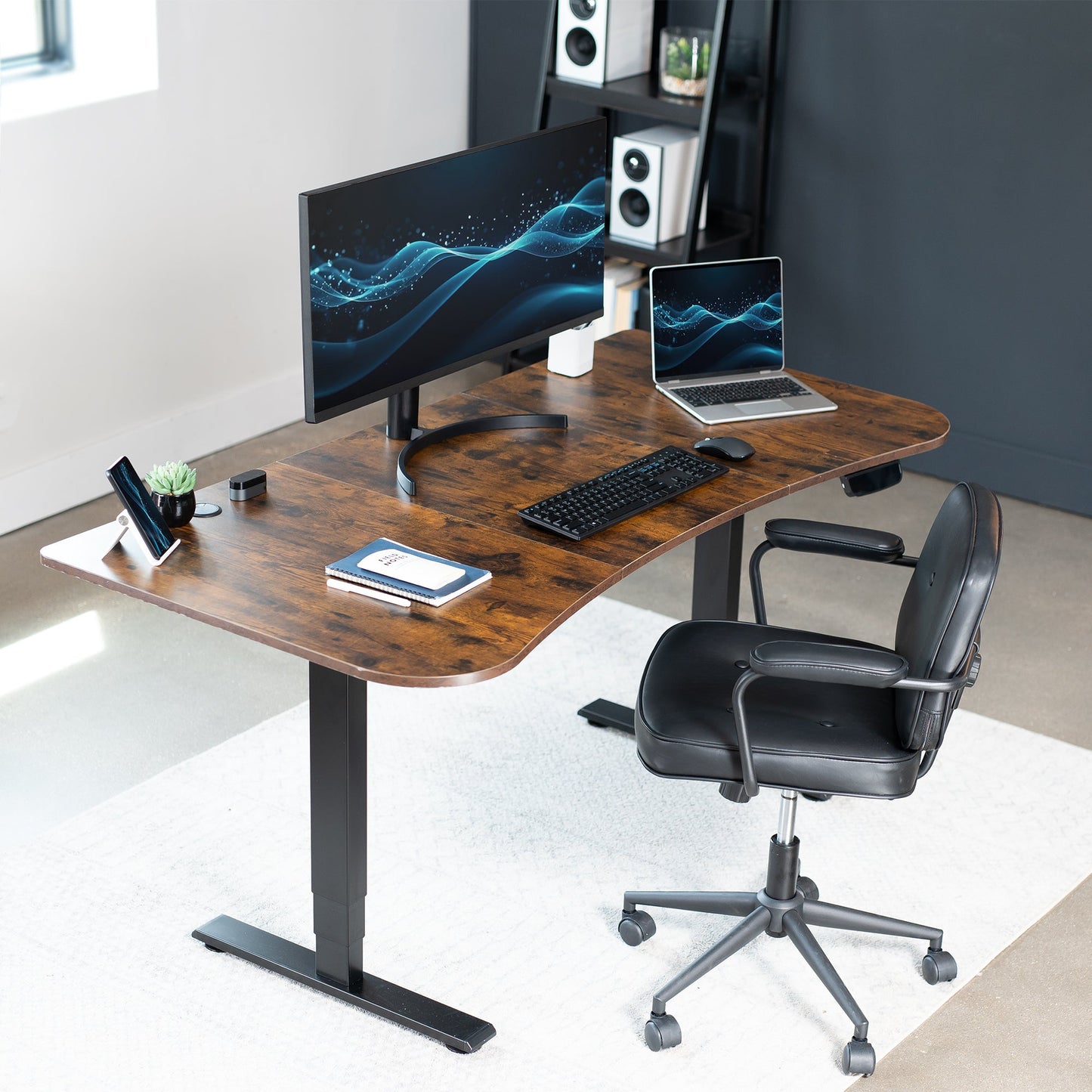 Elevate Your Workspace with a 63" x 32" Touchscreen Electric Standing Desk with Memory Control!