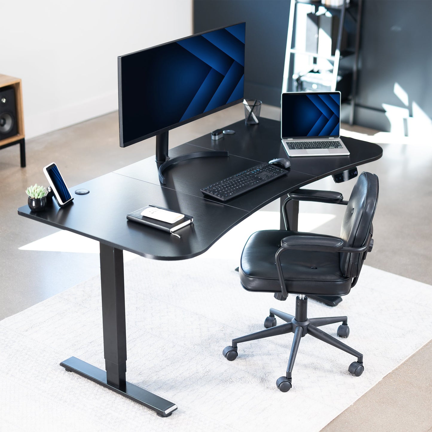 Elevate Your Workspace with a 63" x 32" Touchscreen Electric Standing Desk with Memory Control!