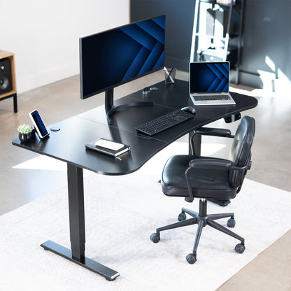 Elevate Your Workspace with a 63" x 32" Touchscreen Electric Standing Desk with Memory Control!