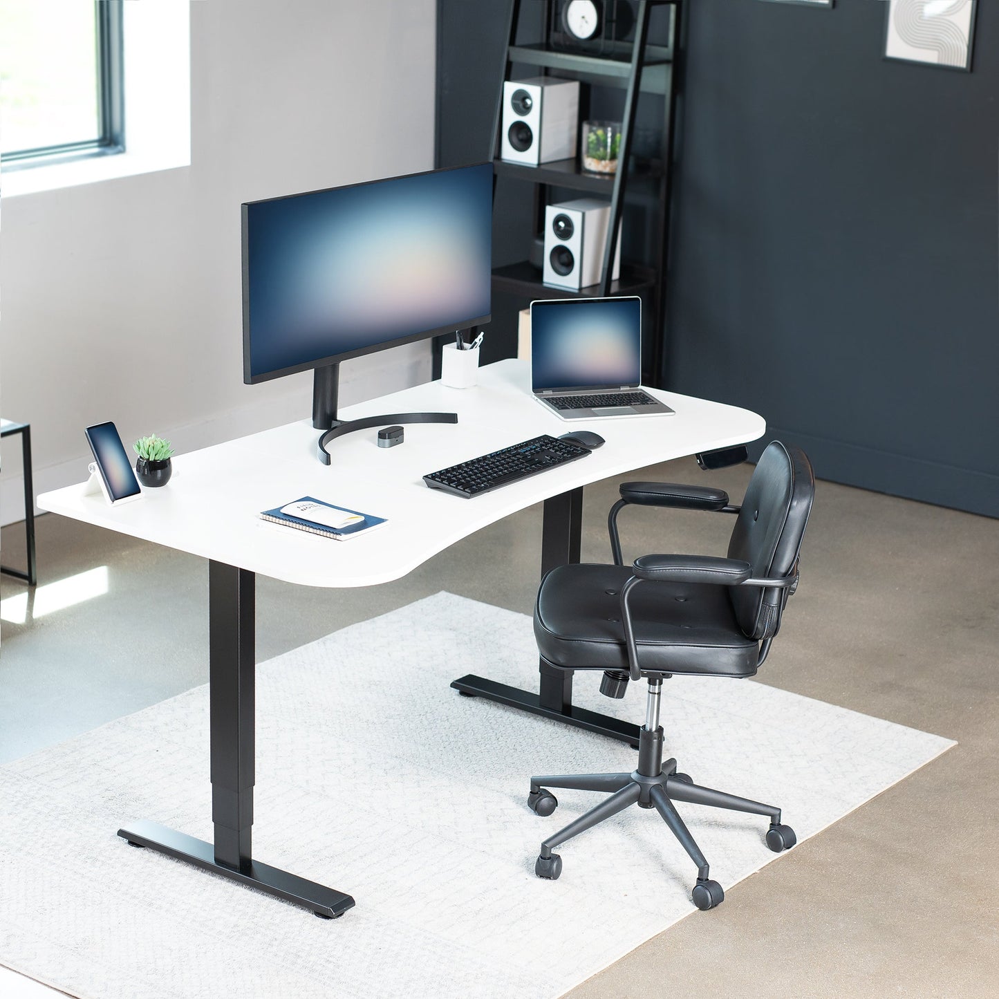 Elevate Your Workspace with a 63" x 32" Touchscreen Electric Standing Desk with Memory Control!