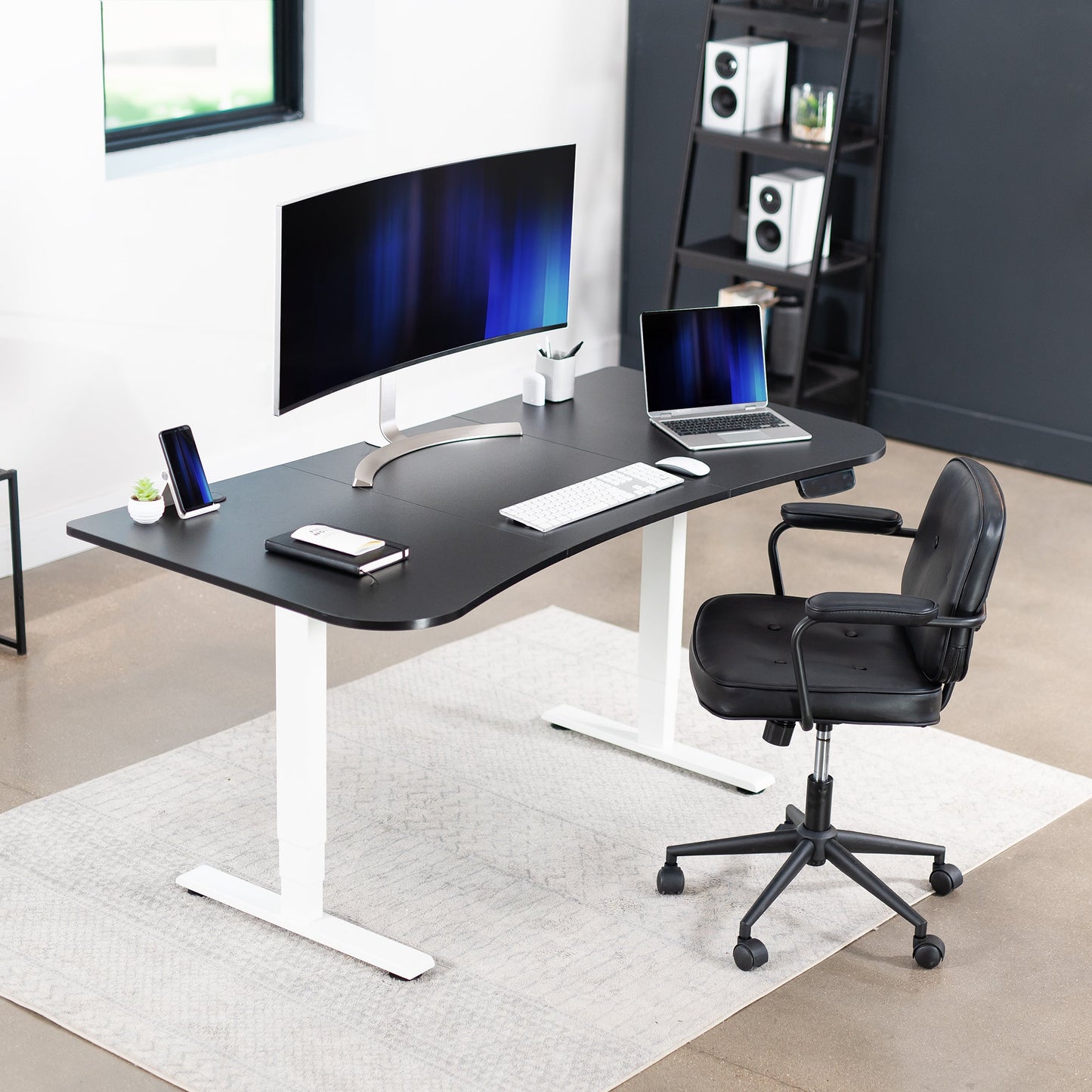 Elevate Your Workspace with a 63" x 32" Touchscreen Electric Standing Desk with Memory Control!