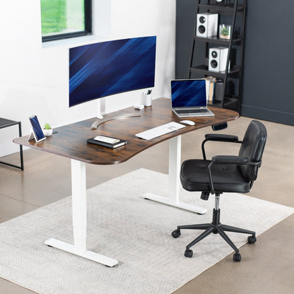 Elevate Your Workspace with a 63" x 32" Touchscreen Electric Standing Desk with Memory Control!