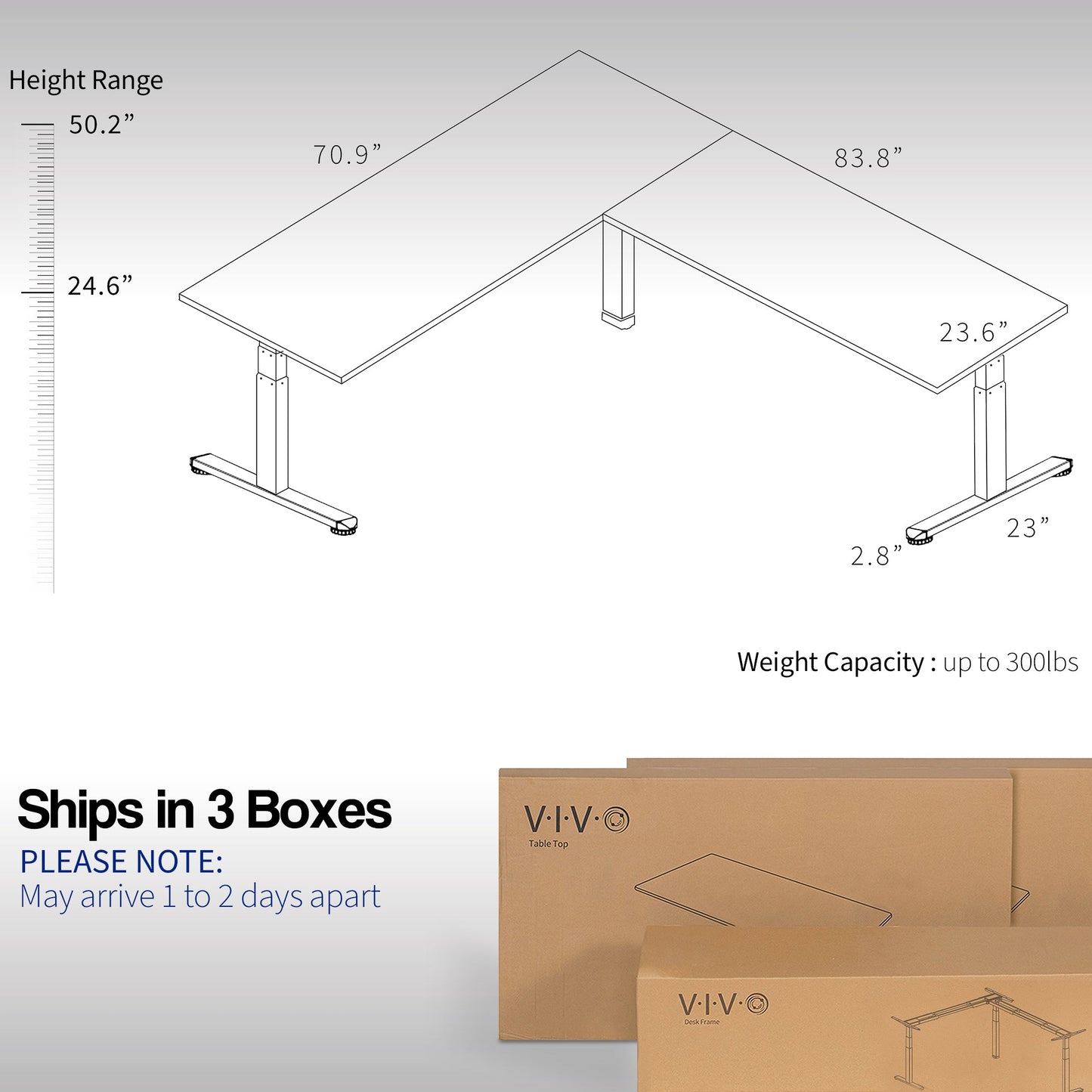 Stylish L-Shaped Electric Desk with Sleek Square Corner Design