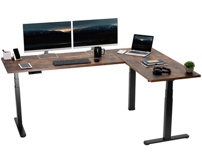 Stylish L-Shaped Electric Desk with Sleek Square Corner Design