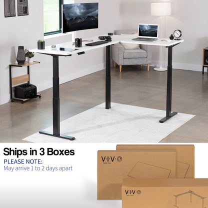 Stylish L-Shaped Electric Desk with Sleek Square Corner Design