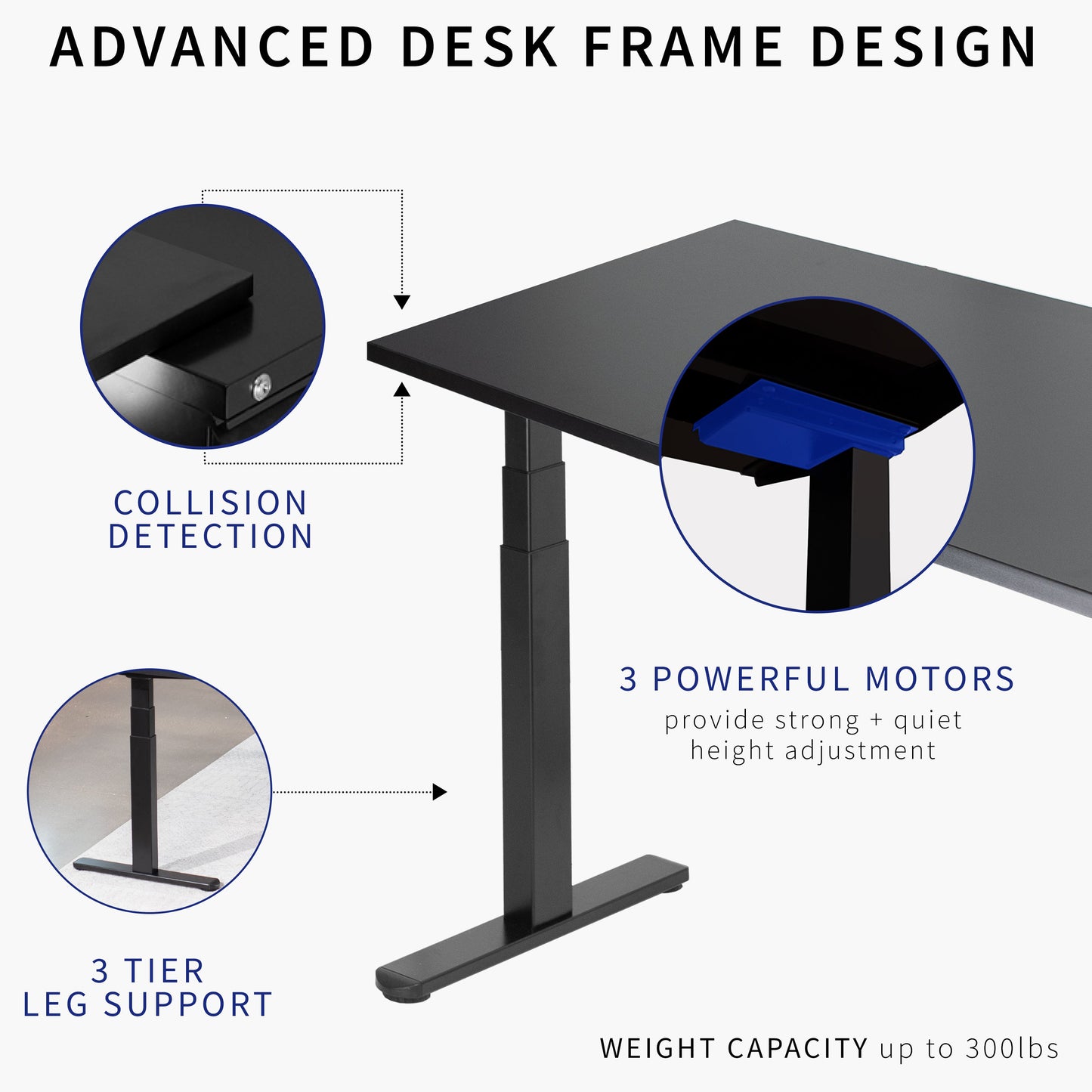 Stylish L-Shaped Electric Desk with Sleek Square Corner Design