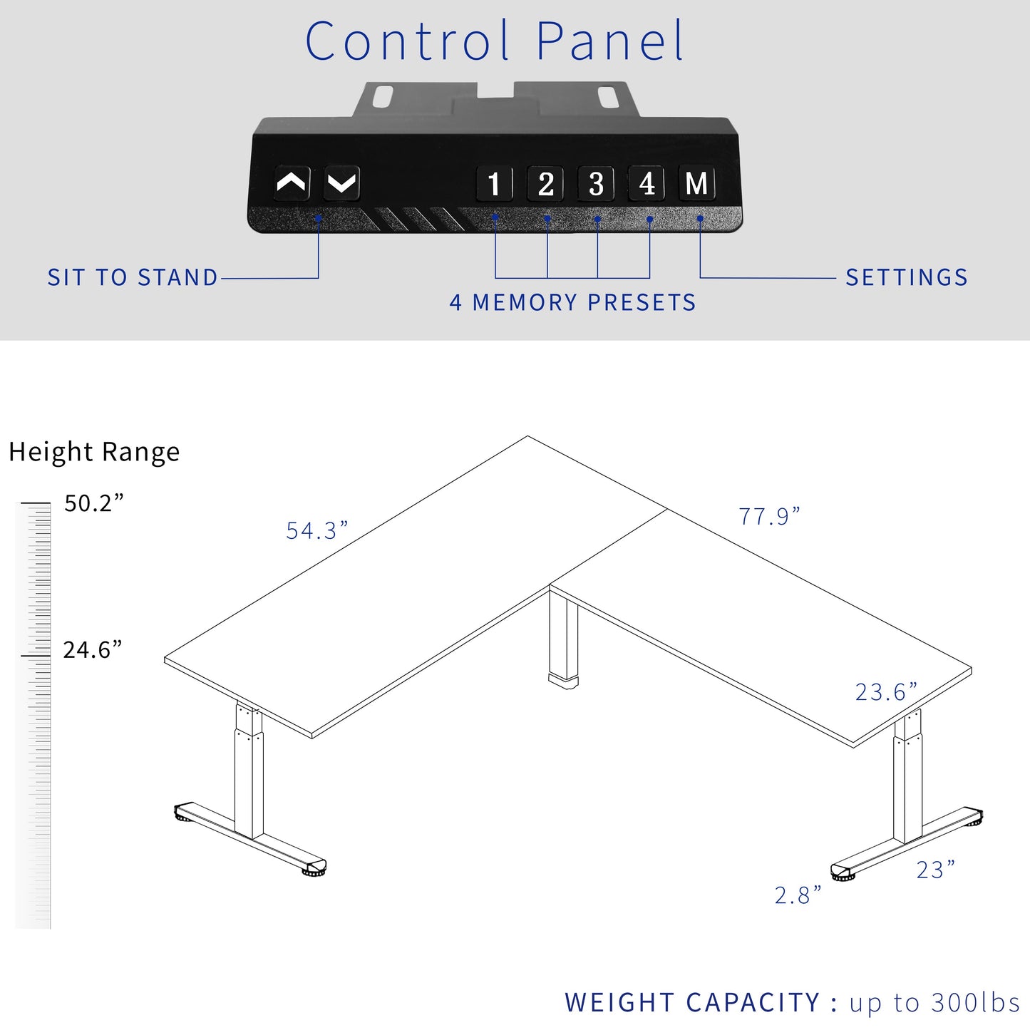 Stylish L-Shaped Electric Desk with Sleek Square Corner Design