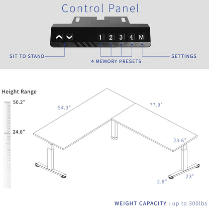 Stylish L-Shaped Electric Desk with Sleek Square Corner Design