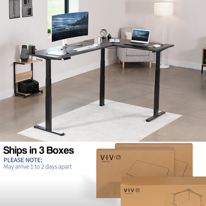 Stylish L-Shaped Electric Desk with Sleek Square Corner Design