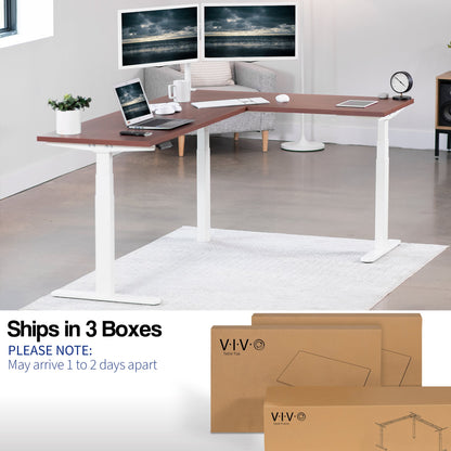 Stylish L-Shaped Electric Desk with Sleek Square Corner Design