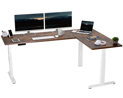 Stylish L-Shaped Electric Desk with Sleek Square Corner Design