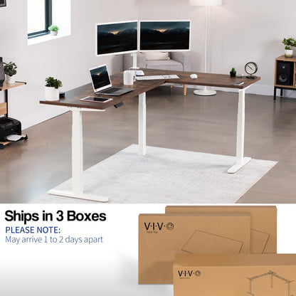 Stylish L-Shaped Electric Desk with Sleek Square Corner Design