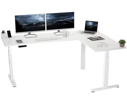 Stylish L-Shaped Electric Desk with Sleek Square Corner Design