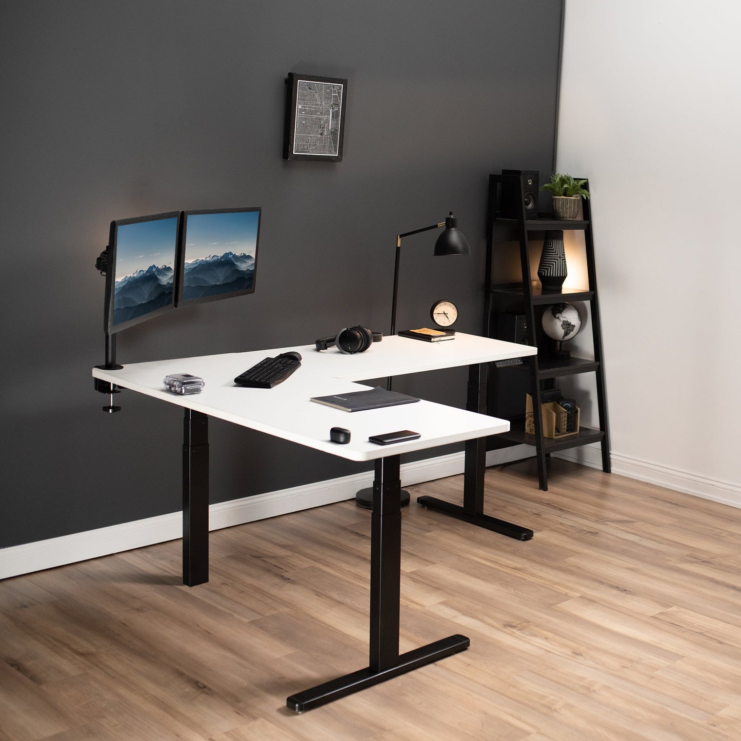 Sleek 67" x 60" Corner Electric Desk with Innovative Memory Controller