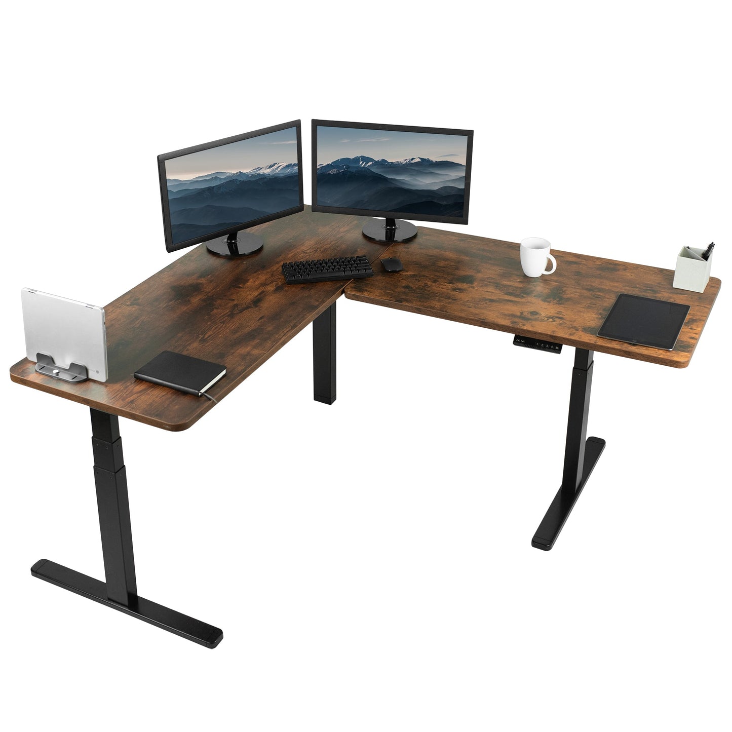 Sleek 67" x 60" Corner Electric Desk with Innovative Memory Controller