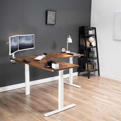 Sleek 67" x 60" Corner Electric Desk with Innovative Memory Controller