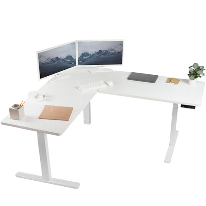 Sleek 67" x 60" Corner Electric Desk with Innovative Memory Controller