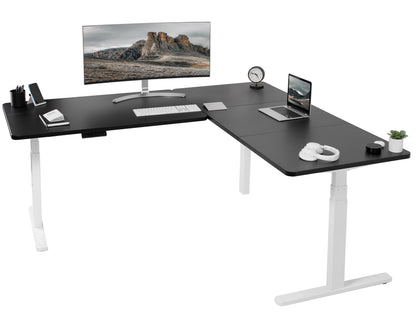 Sleek 77" x 71" Corner Electric Desk with User-Friendly Push Button Memory Control