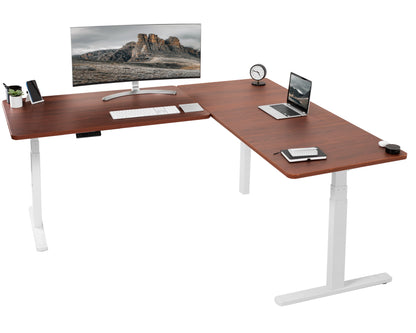 Sleek 77" x 71" Corner Electric Desk with User-Friendly Push Button Memory Control