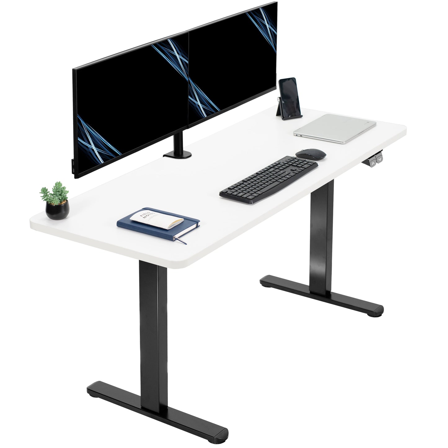 Spacious 60" x 24" Electric Standing Desk with Convenient 2-Button Controller