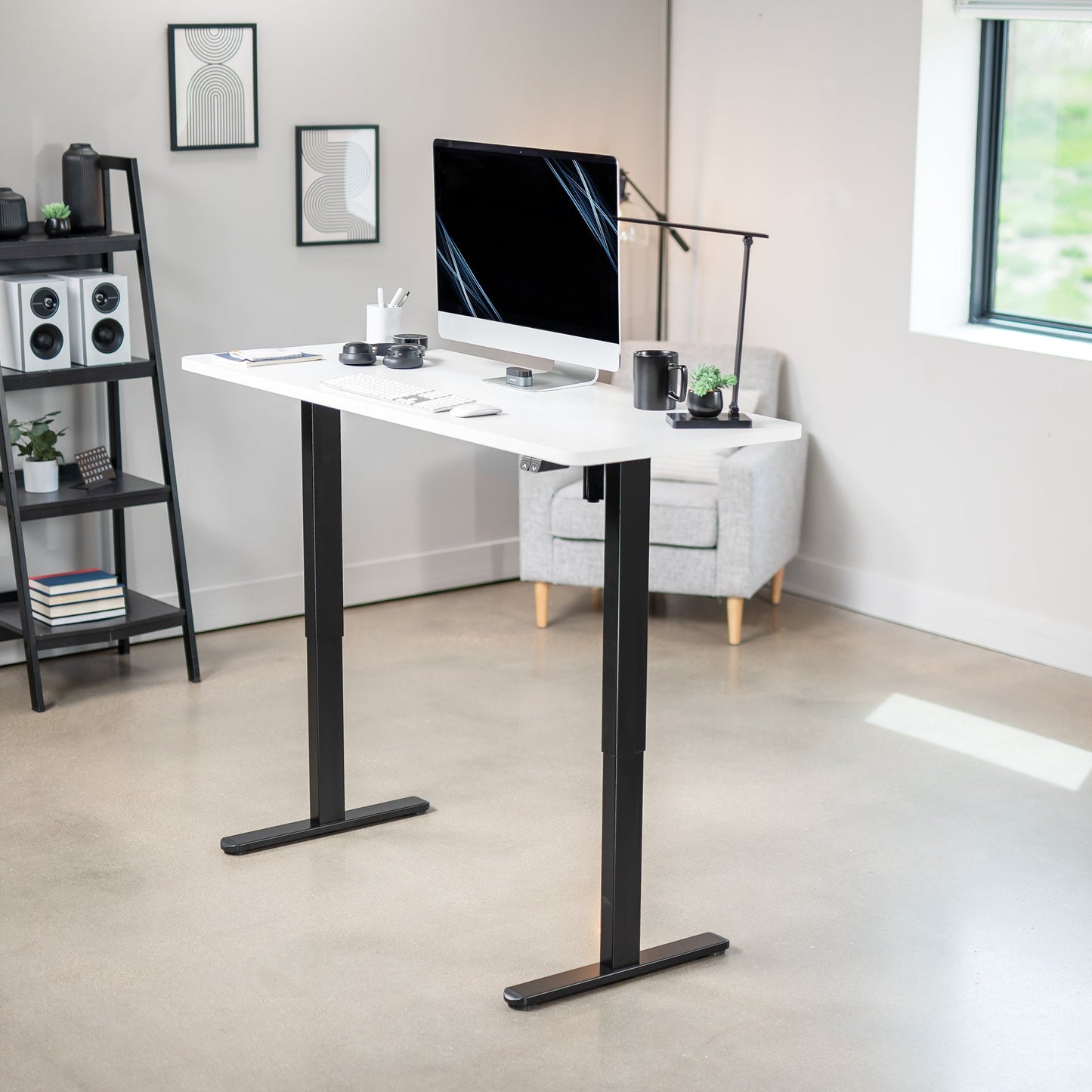 Spacious 60" x 24" Electric Standing Desk with Convenient 2-Button Controller