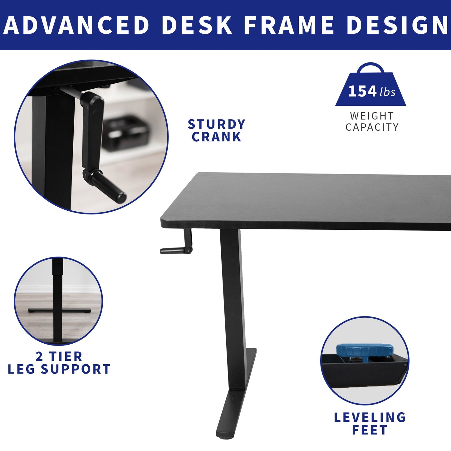 Ergonomic Manual Height-Adjustable Desk for Ultimate Comfort