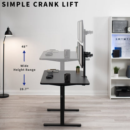 Versatile 48" x 30" Manual Height Adjustable Desk for Personalized Comfort