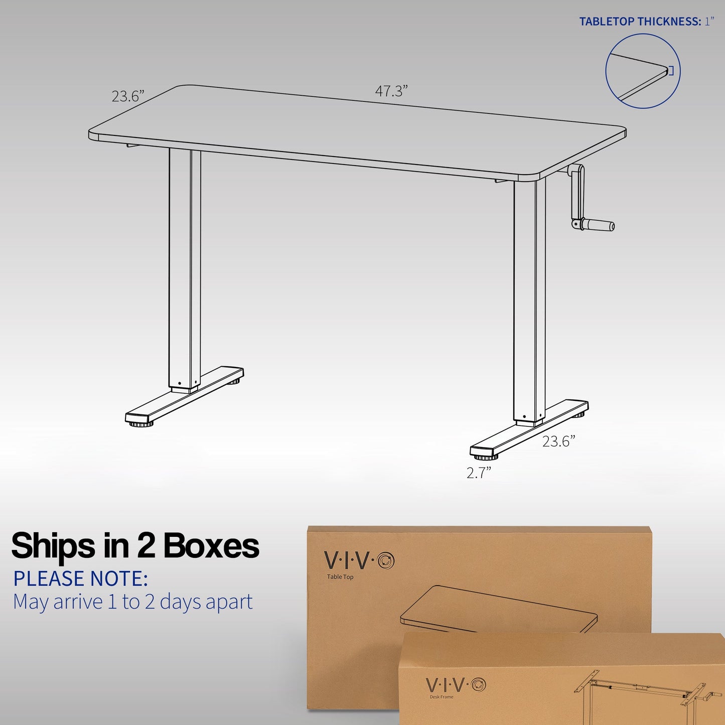 Versatile 48" x 30" Manual Height Adjustable Desk for Personalized Comfort