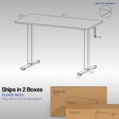 Versatile 48" x 30" Manual Height Adjustable Desk for Personalized Comfort