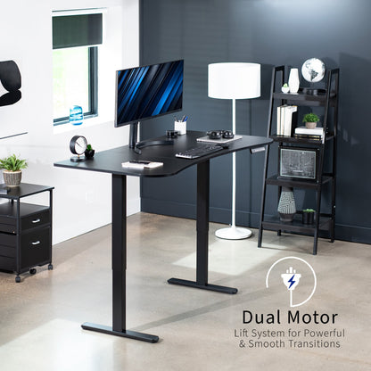 Elevate Your Workspace: 63" x 32" Dual Motor Electric Standing Desk with Personalized Push Button Memory Controller