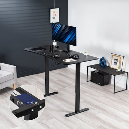 Elevate Your Workspace: 63" x 32" Dual Motor Electric Standing Desk with Personalized Push Button Memory Controller