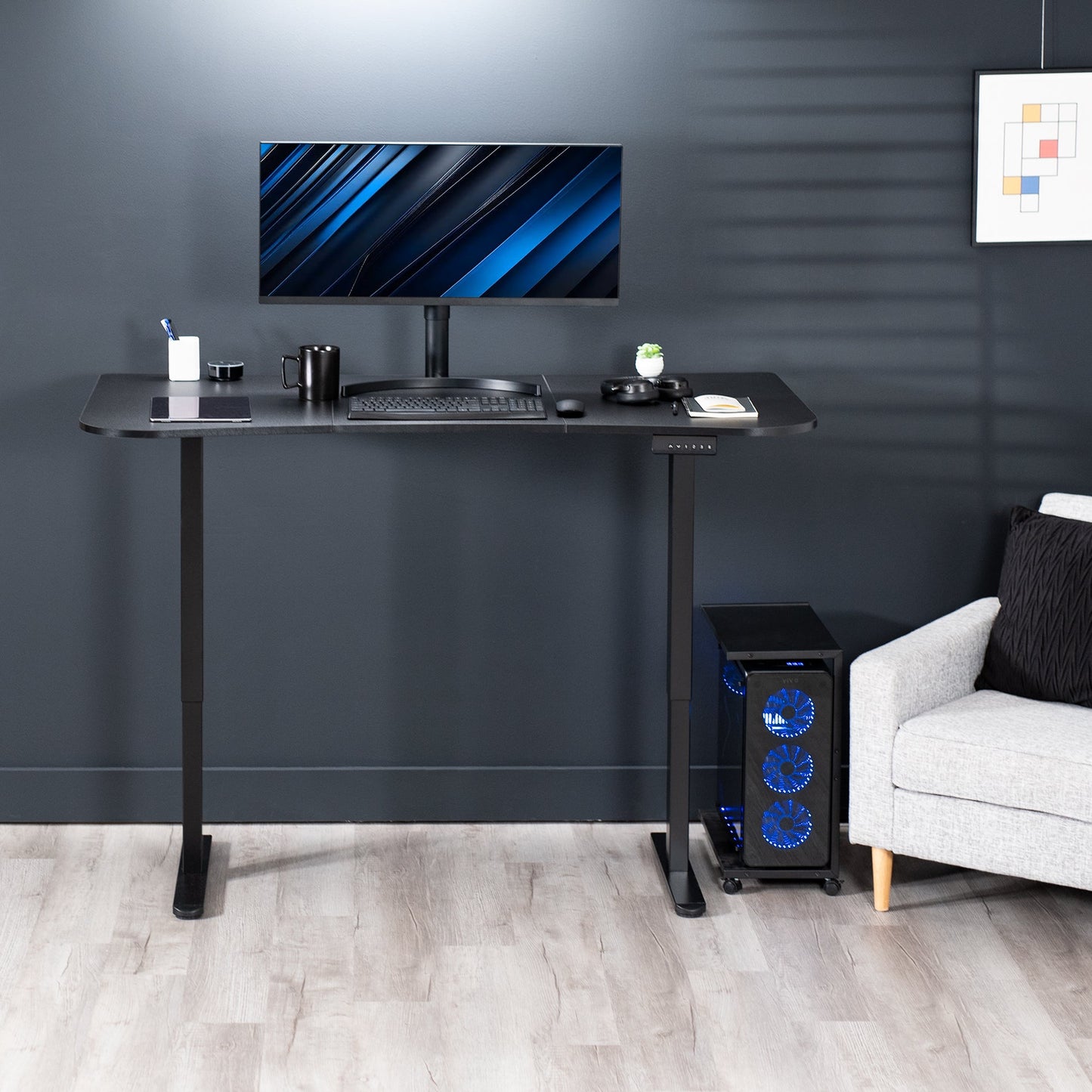 Elevate Your Workspace: 63" x 32" Dual Motor Electric Standing Desk with Personalized Push Button Memory Controller