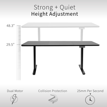 Expansive Dual Motor Electric Standing Desk - 71" x 30" for Easy Height Adjustment