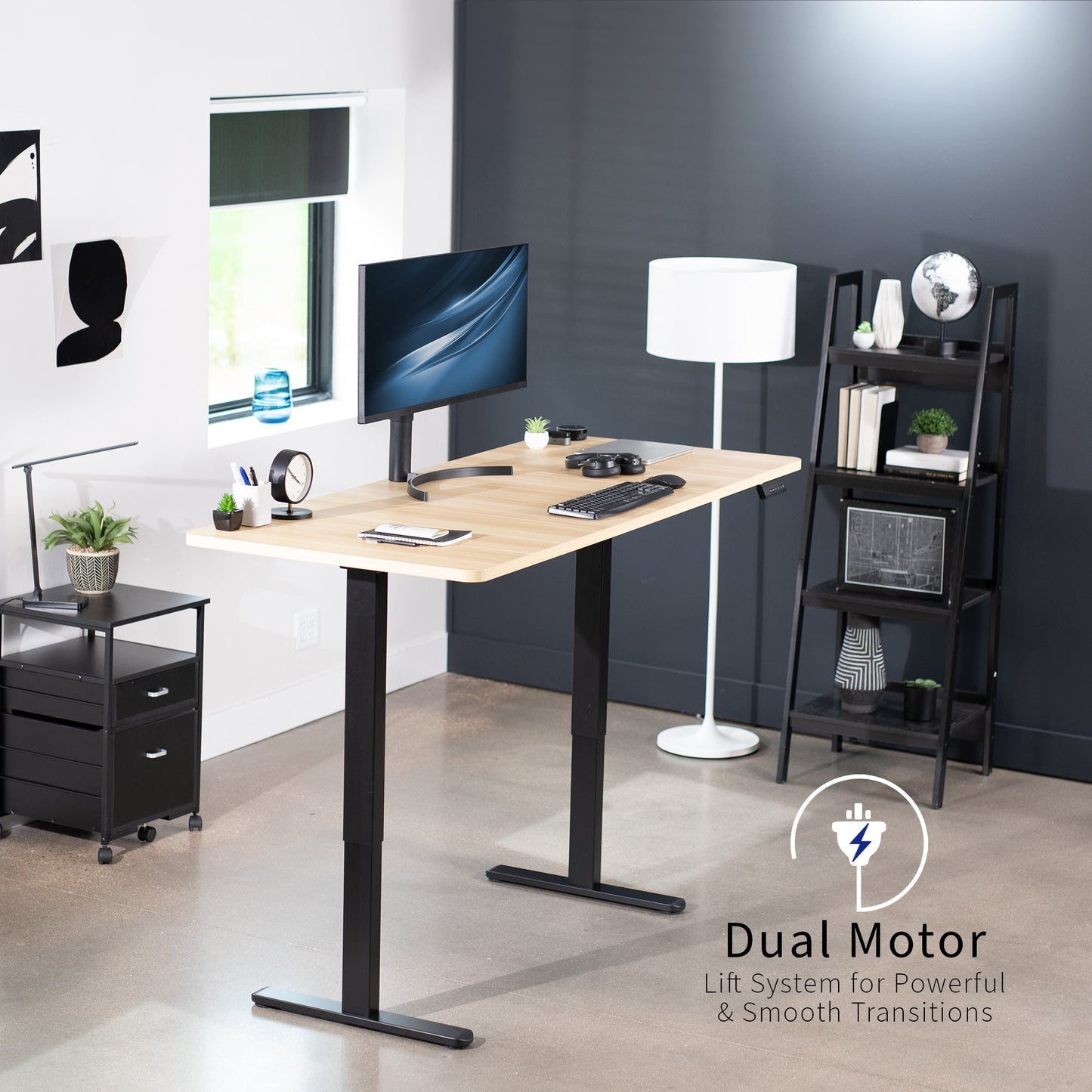 Expansive Dual Motor Electric Standing Desk - 71" x 30" for Easy Height Adjustment