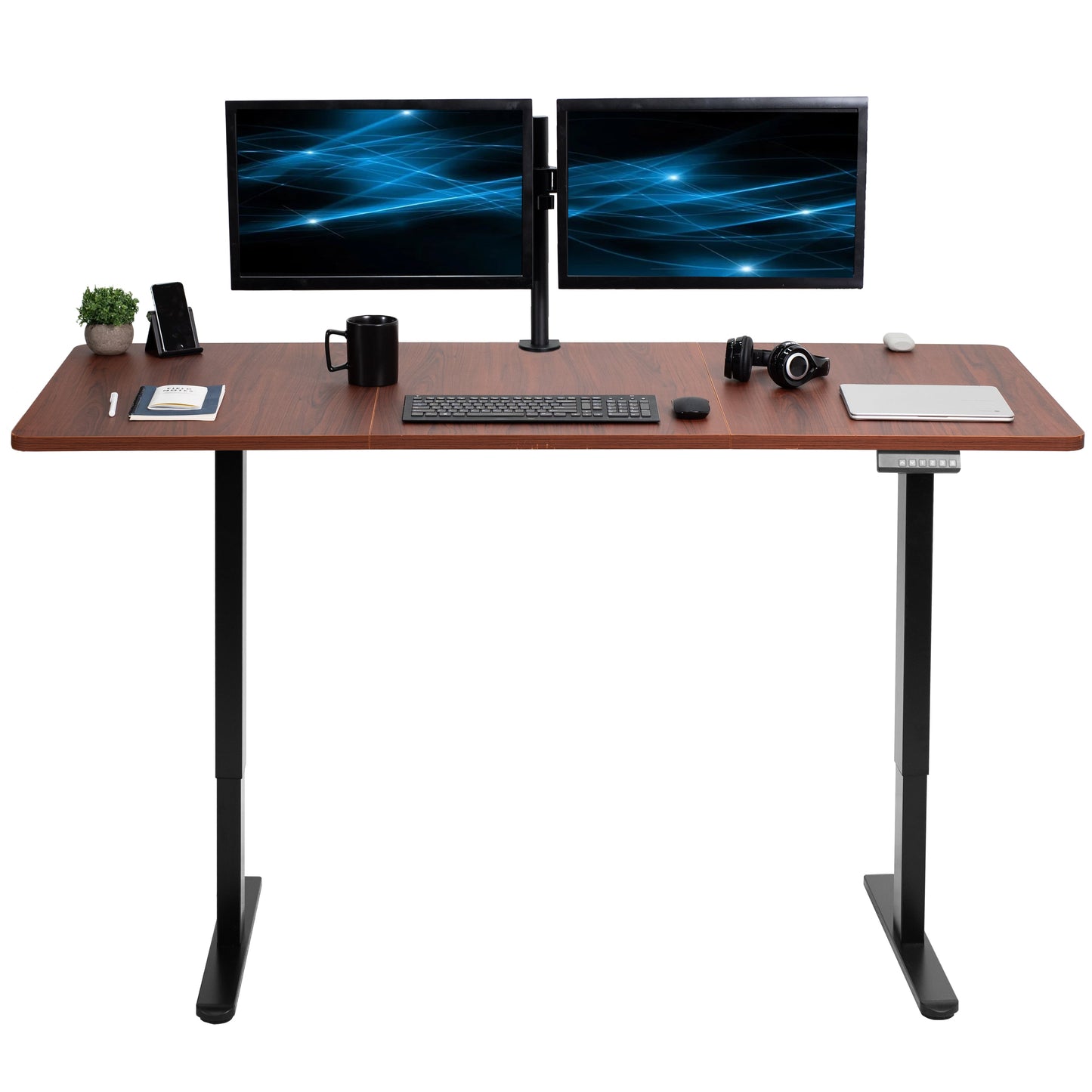 Expansive Dual Motor Electric Standing Desk - 71" x 30" for Easy Height Adjustment