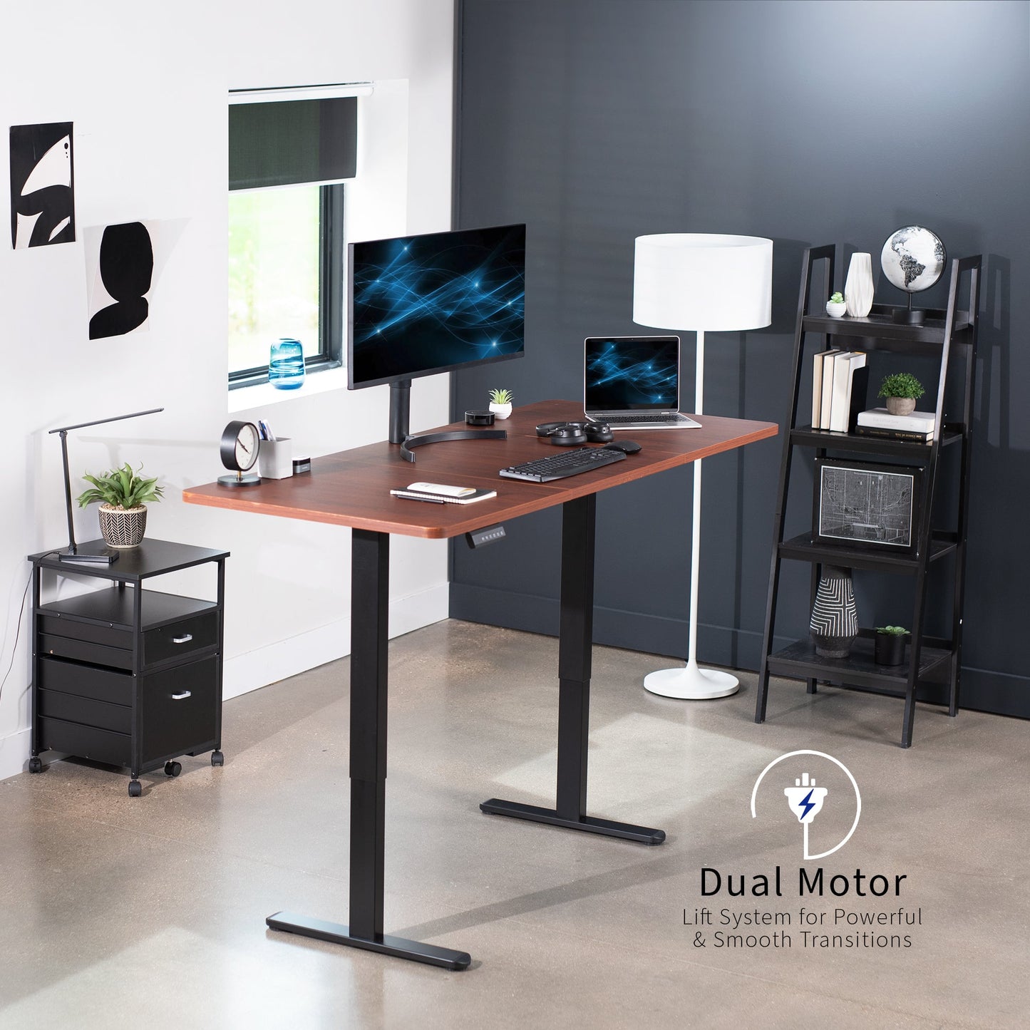 Expansive Dual Motor Electric Standing Desk - 71" x 30" for Easy Height Adjustment