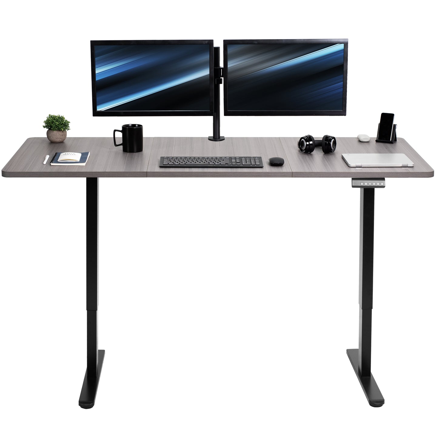 Expansive Dual Motor Electric Standing Desk - 71" x 30" for Easy Height Adjustment