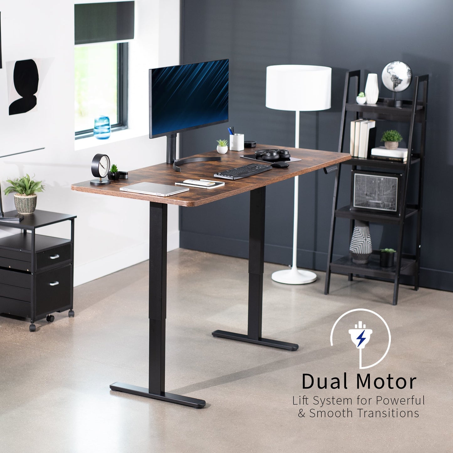 Expansive Dual Motor Electric Standing Desk - 71" x 30" for Easy Height Adjustment