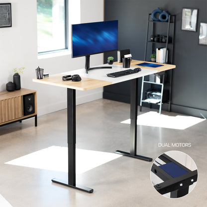 Expansive Dual Motor Electric Standing Desk - 71" x 30" for Easy Height Adjustment