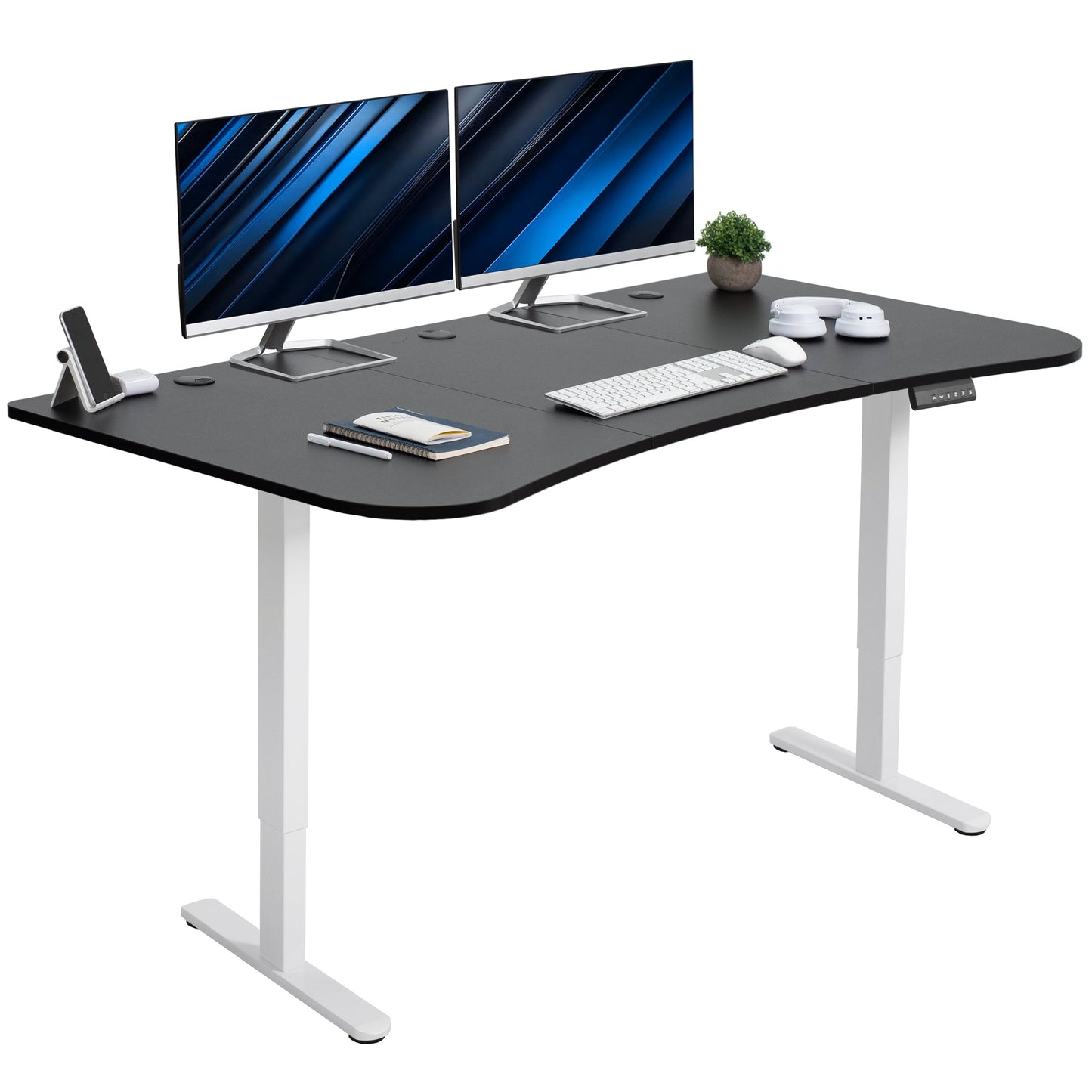 Elevate Your Workspace: 63" x 32" Dual Motor Electric Standing Desk with Personalized Push Button Memory Controller