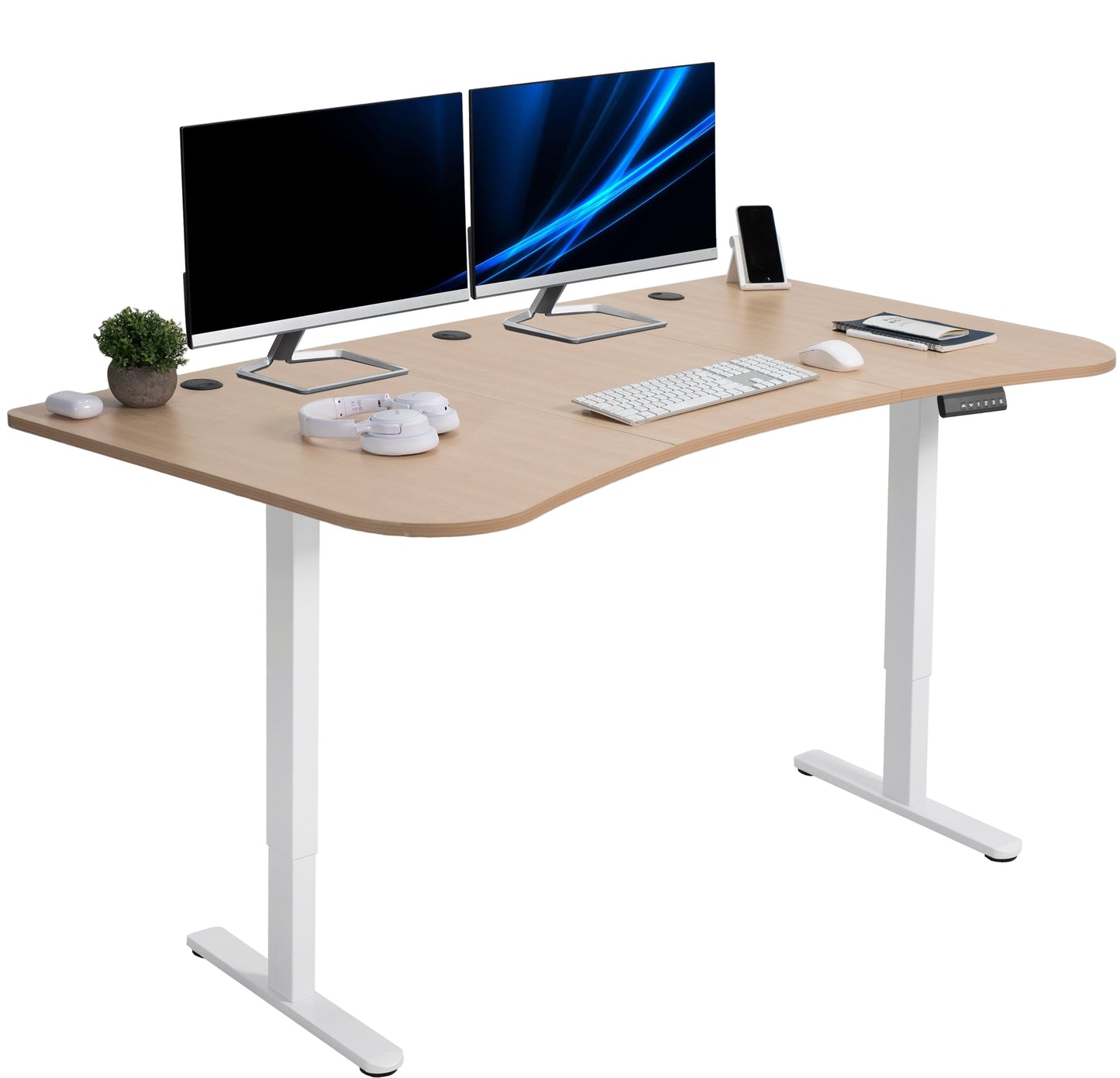 Elevate Your Workspace: 63" x 32" Dual Motor Electric Standing Desk with Personalized Push Button Memory Controller