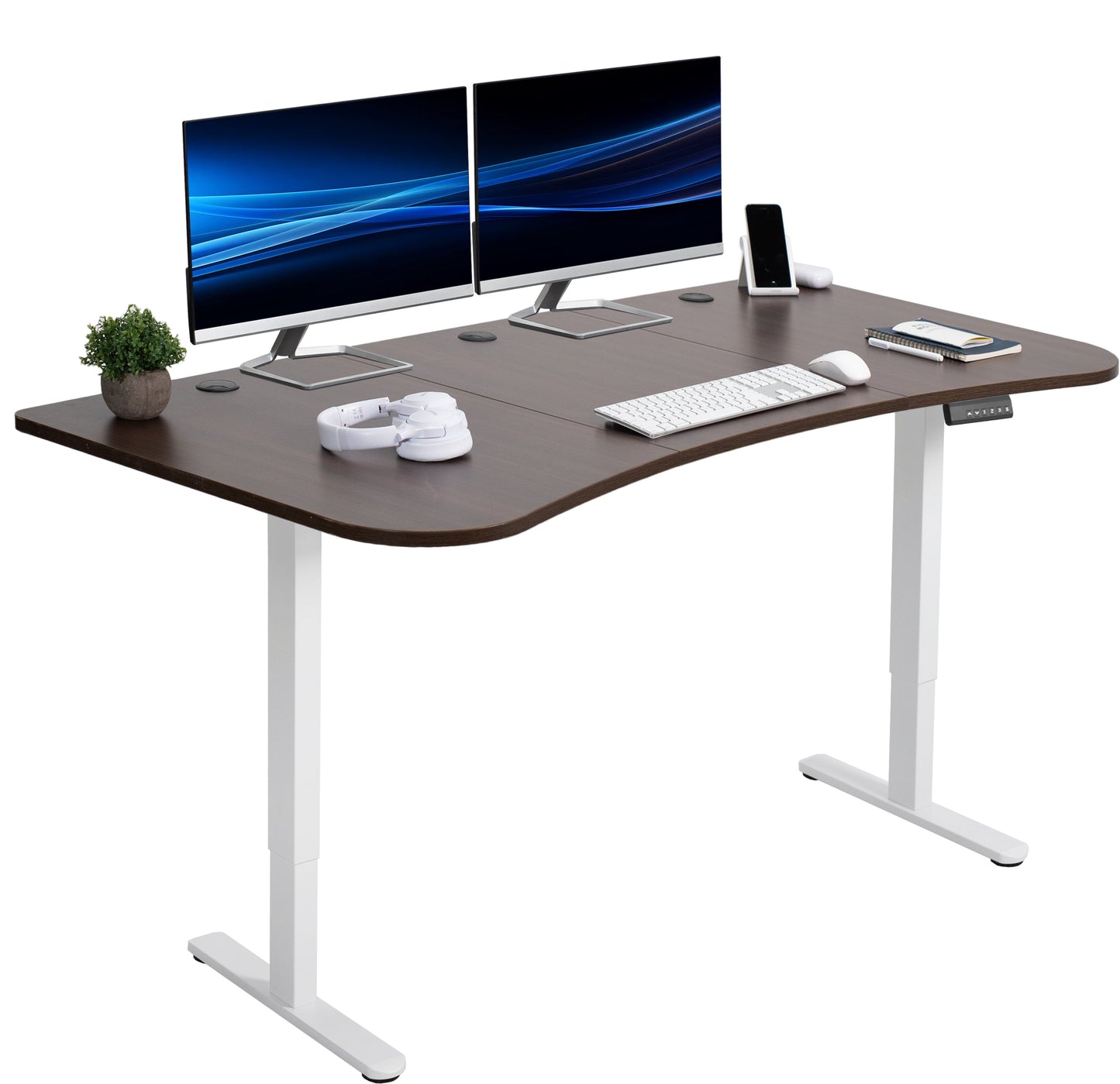 Elevate Your Workspace: 63" x 32" Dual Motor Electric Standing Desk with Personalized Push Button Memory Controller