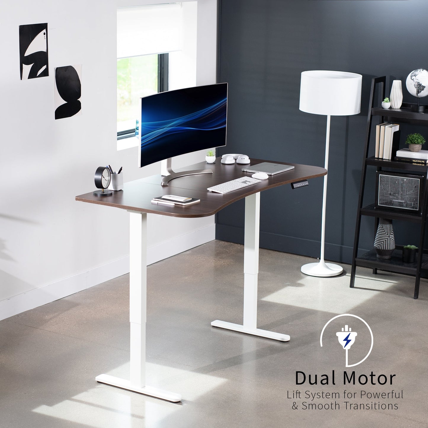 Elevate Your Workspace: 63" x 32" Dual Motor Electric Standing Desk with Personalized Push Button Memory Controller