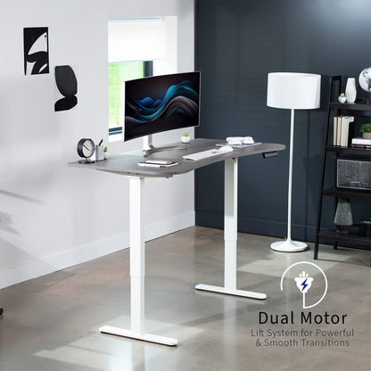 Elevate Your Workspace: 63" x 32" Dual Motor Electric Standing Desk with Personalized Push Button Memory Controller